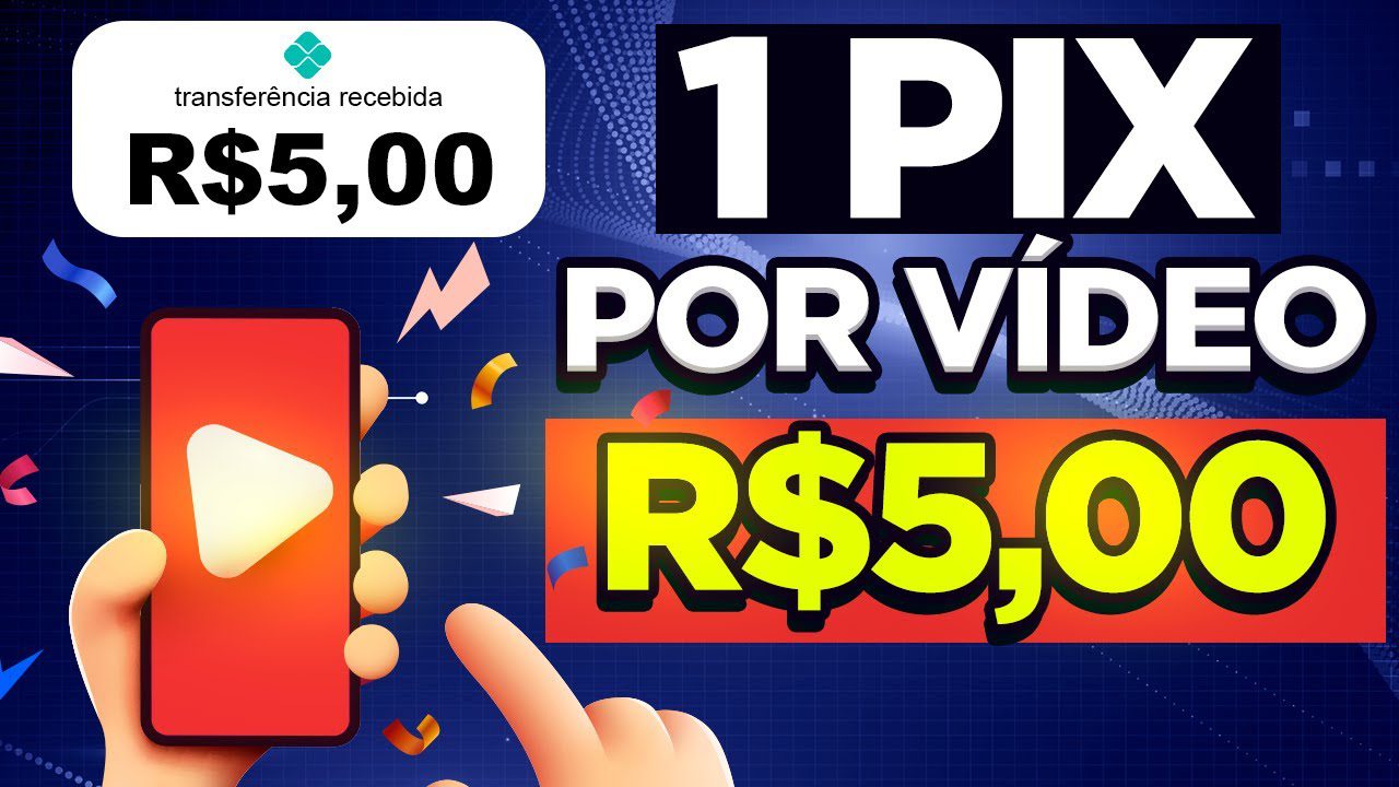A CADA VÍDEO ASSISTIDO GANHE 1 PIX App Fácil de Ganhar Dinheiro Ganhar dinheiro assistindo vídeo