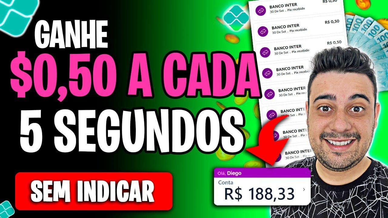 SITE PARA GANHAR DINHEIRO ASSISTINDO VIDEOS DE 5 SEGUNDOS (Sem indicar)