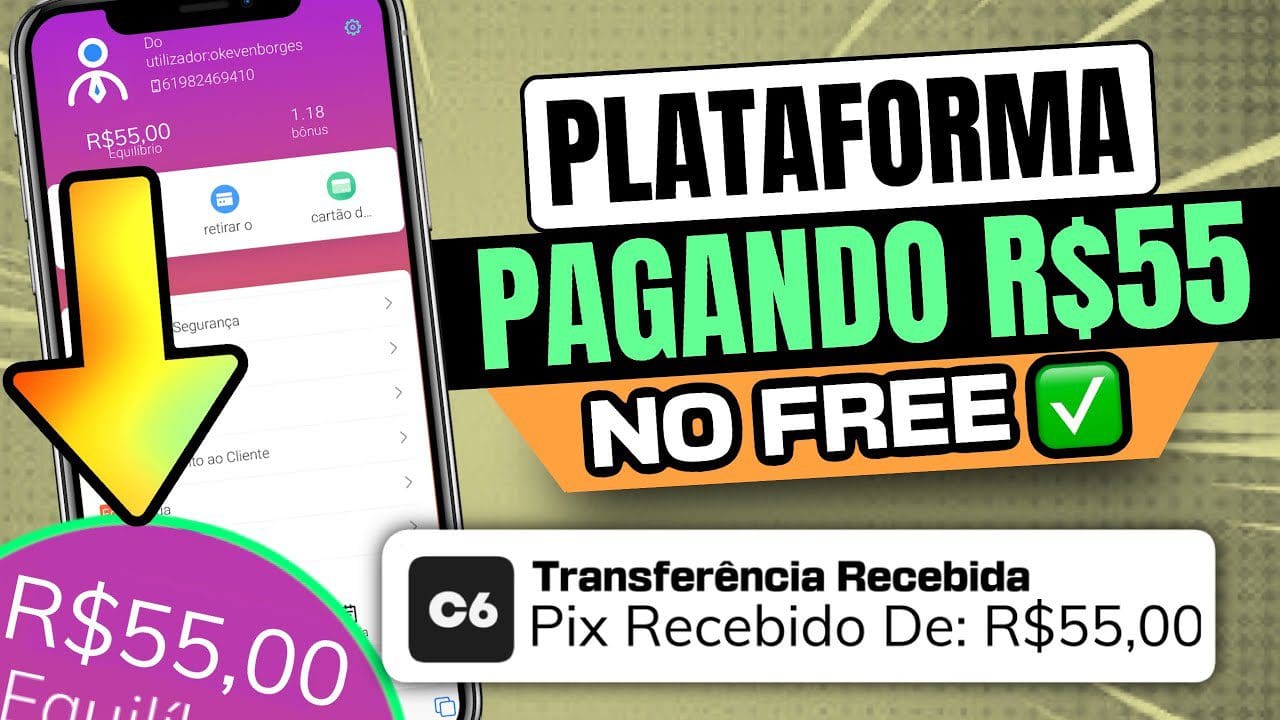 ULTRA MEGA URGENTE! PLATAFORMA PAGANDO R$55 no FREE ✅ e RECEBE AUTOMÁTICO