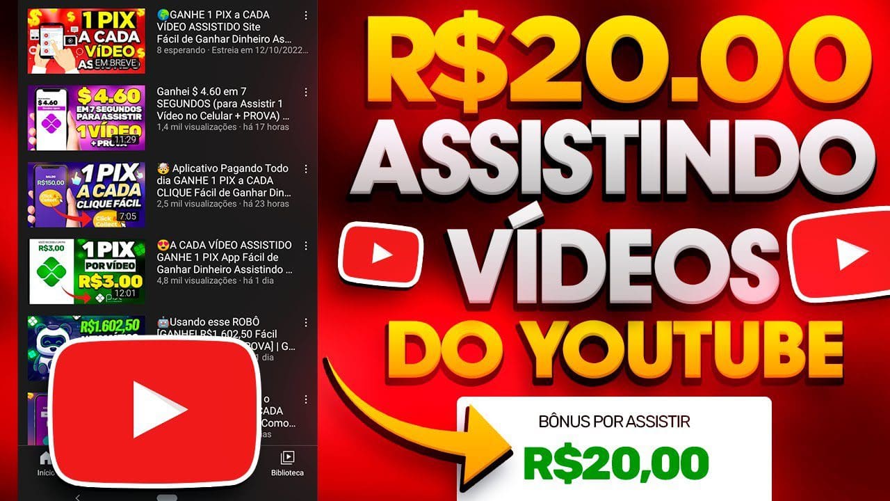 ASSISTIU GANHOU R$20.00 Aplicativo Pagando PARA ASSISTIR VÍDEOS DO YOUTUBE | APP Paga de VERDADE