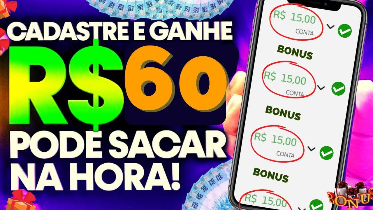 APP NOVO! CADASTRE E GANHE R$ 60 REAIS NA HORA / APP PAGANDO PARA SE CADASTRAR