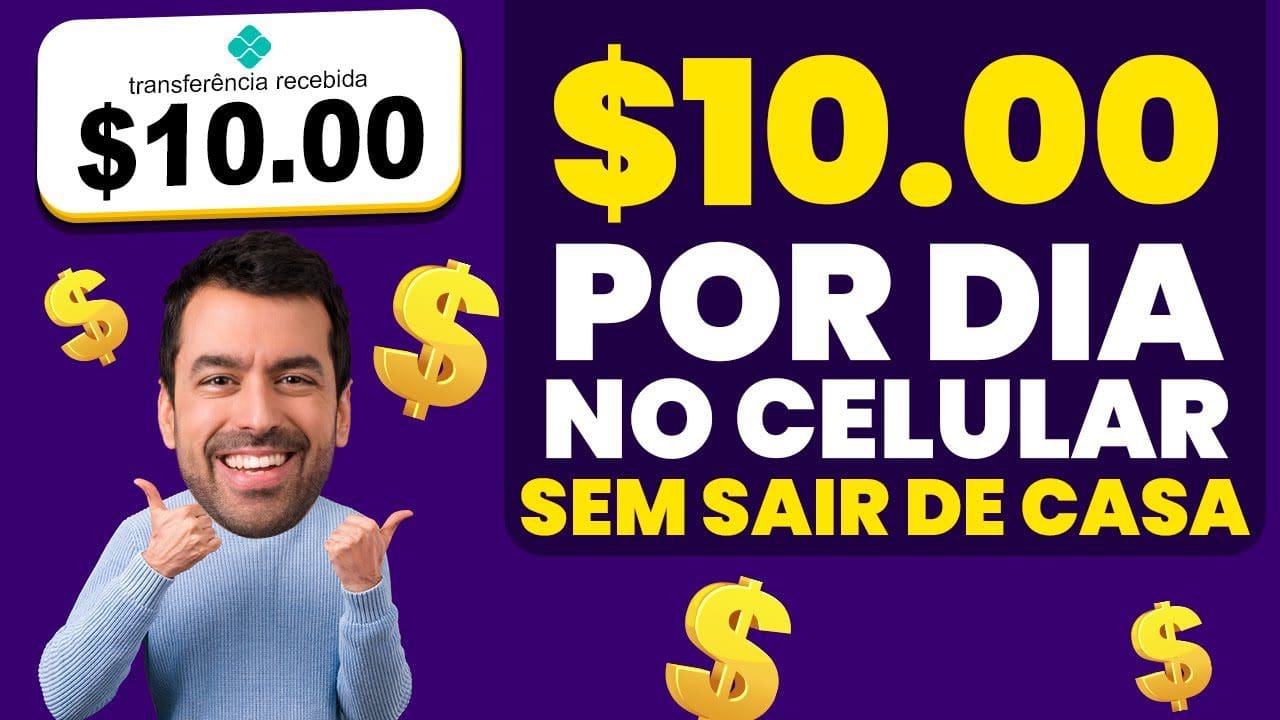 Como Ganhar $10 Dia Sem Sair de Casa? Faça do seu CELULAR uma Máquina de FAZER dinheiro online