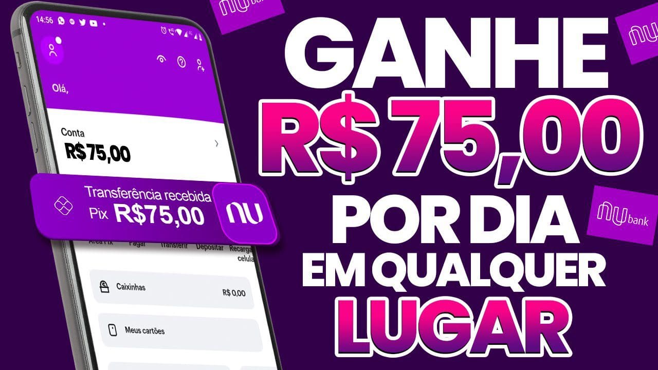 GANHE [R$ 75,00 Por Dia] em QUALQUER LUGAR Um dos Melhores Sites para Ganhar dinheiro