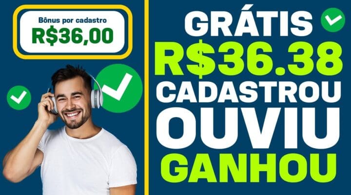 💰GANHE AGORA R$36.38 APP Pagando NO CADASTRO PARA OUVIR MÚSICAS🎵 | Aplicativo que PAGA de VERDADE💸