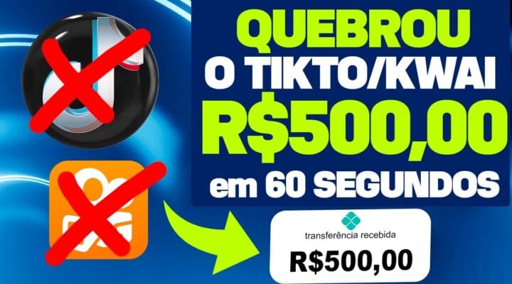 RECEBI R$500,00 em 60 SEG (JÁ era o TIKTOK, KWAI) Ganhe dinheiro assistindo vídeos no celular-Vimi