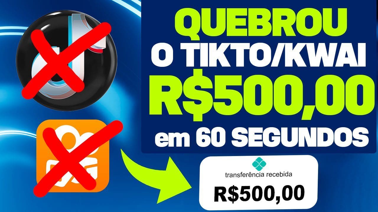 RECEBI R$500,00 em 60 SEG (JÁ era o TIKTOK, KWAI) Ganhe dinheiro assistindo vídeos no celular-Vimi