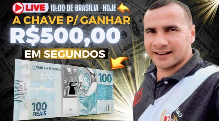 A CHAVE🔑para Fazer R$500,00 em SEGUNDOS USANDO SÓ O CELULAR (LIVE AO VIVO)