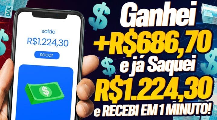 Ganhei +R$686,70 e Já Saquei R$1.224,30 nesse APP e RECEBI EM 1 MINUTO! Como Ganhar dinheiro online