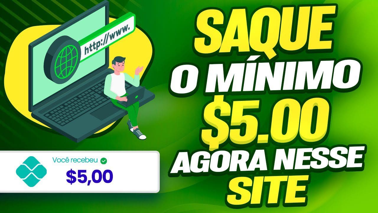 SAQUE o MÍNIMO $5.00 PARA FAZER MICRO TAREFA NESTE SITE (❌SEM INVESTIR) GANHAR DINHEIRO NA INTERNET