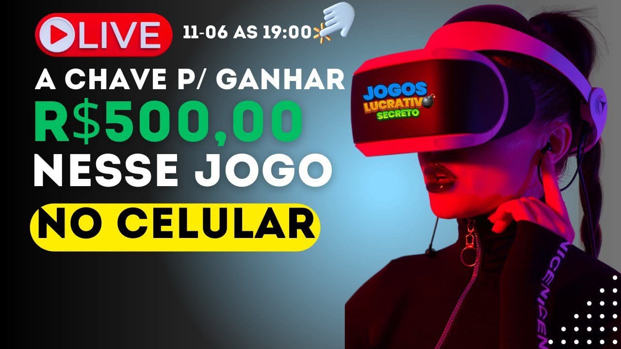 A CHAVE🔑para Fazer R$500,00 em SEGUNDOS USANDO SÓ O CELULAR (LIVE AO VIVO)