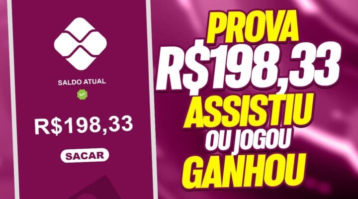 PROVA R$198,33 Saque ilimitado no PIX:🤑 Ganhe dinheiro assistindo vídeos ou jogando”