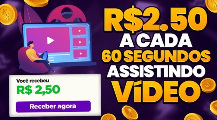 GANHE R$2.50 a CADA 60 SEGUNDOS ASSISTINDO VÍDEO 🤑[PAGA no PAYPAL] Como ganhar dinheiro na internet