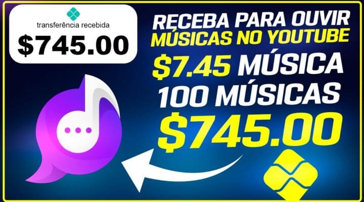 Ganhe $7.45 Ouvindo UMA Música no Youtube | Ouça 100 Músicas = $745,00 | Ganhar Dinheiro Online