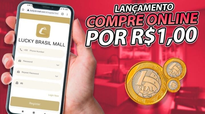 Aplicativo de Compras Online Compre Por R$1,00 Real Ganhe R$1,00 Todo Dia (Lucky-MALL-BR)