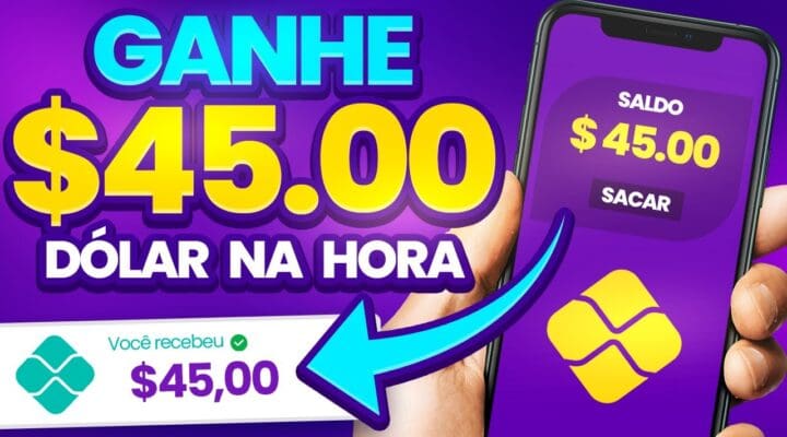 GANHE $45 dólares na HORA nesse APLICATIVO de graça (PROVADO) Ganhe dinheiro na internet