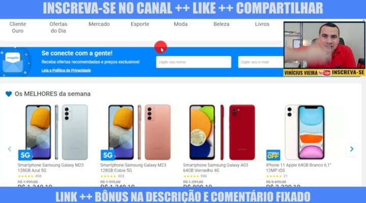 COMO FAZER A PRIMEIRA VENDA COMO AFILIADO MAGALU EM 7 MINUTOS no Celular / Dinheiro na Internet