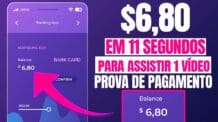 Ganhei $ 6,80 em 11 SEG (para Assistir 1 Vídeos no Celular + PROVA) Como Ganhar dinheiro na Internet