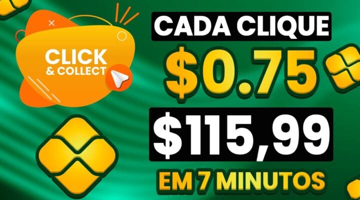 RECEBA por CADA  clique em sites ($ 0,75 por clique) GRATUITO Como ganhar dinheiro na internet