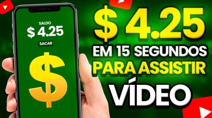 Ganhe $ 4.25 em 15 SEG (para Assistir 1 Vídeos no Celular PROVADO) Como Ganhar dinheiro na Internet