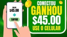 🎁CONECTOU GANHOU! Ganhe $ 45.00 POR DIA Use o celular (Como ganhar dinheiro online)