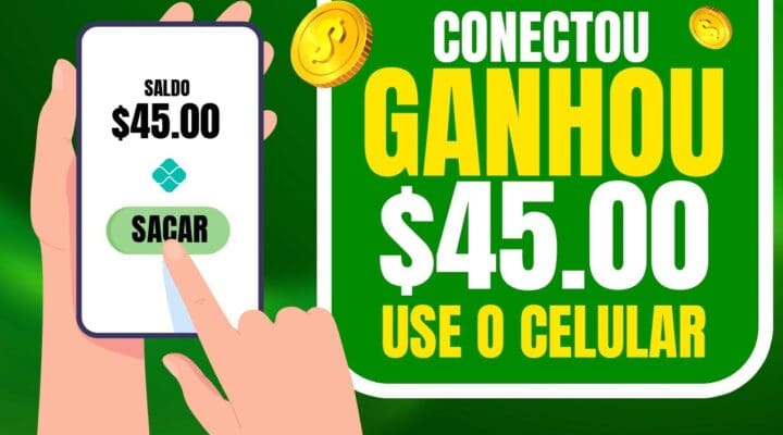 🎁CONECTOU GANHOU! Ganhe $ 45.00 POR DIA Use o celular (Como ganhar dinheiro online)