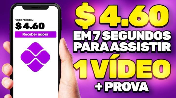 Ganhei $ 4.60 em 7 SEGUNDOS (para Assistir 1 Vídeo no Celular + PROVA) Ganhe dinheiro na Internet