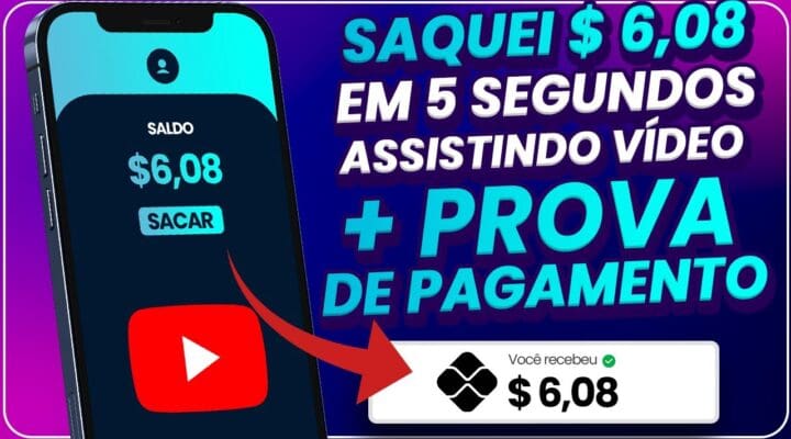 SAQUEI $ 6,08 em 5 SEG (para Assistir 1 Vídeos no Celular mais PROVA) Ganhar dinheiro online 2023