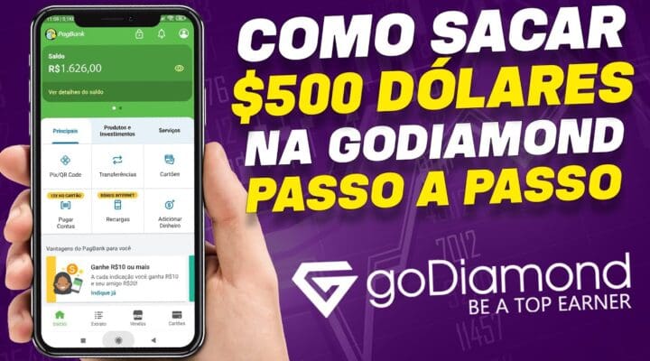 💸Como SACAR $500 na [GO DIAMOND] Melhor SITE de GANHAR DINHEIRO Rápido Ganhe Dinheiro na Internet