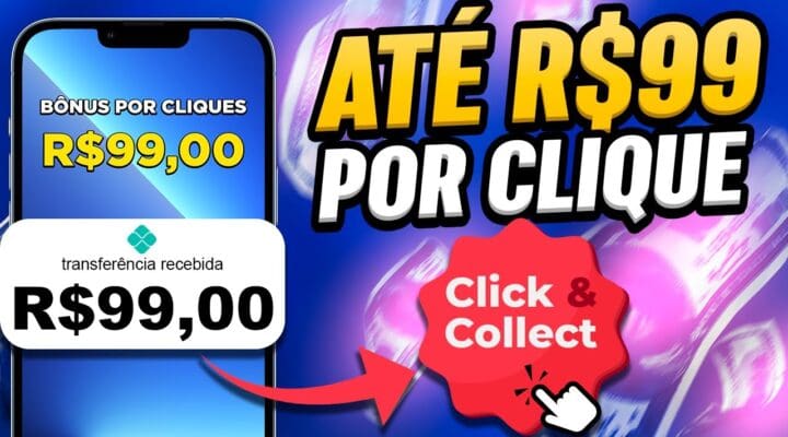 Ganhe  ATÉ R$ 99 reais POR CLIQUE Site Paga para dar cliques ganhe dinheiro na internet de Verdade