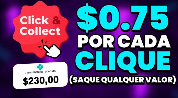 Ganhe $ 0.75 por CADA CLIQUE (imperdível) Ganhar dinheiro clicando em anúncios de vídeo 2023