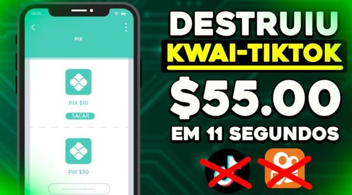 😱 Ganhe $ 55.00 em 11 SEGUNDOS (JÁ ERA o KWAI-TIKTOK) Dinheiro assistindo vídeos no celular [Tick]