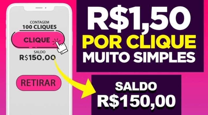 Ganhe R$1,50 por cada Clique no Celular (Paga de Verdade) Ganhar dinheiro na internet