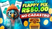 LANÇOU o Sensacional Crazy Flappy Pix! 🦜 Ganhe de R$25 a R$50 no Cadastro GRÁTIS! 🎮 #NovoJogo