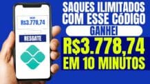 SAQUES ILIMITADOS com esse CÓDIGO [Ganhei R$3.778,74 em 10 minutos] Ganhar Dinheiro Online