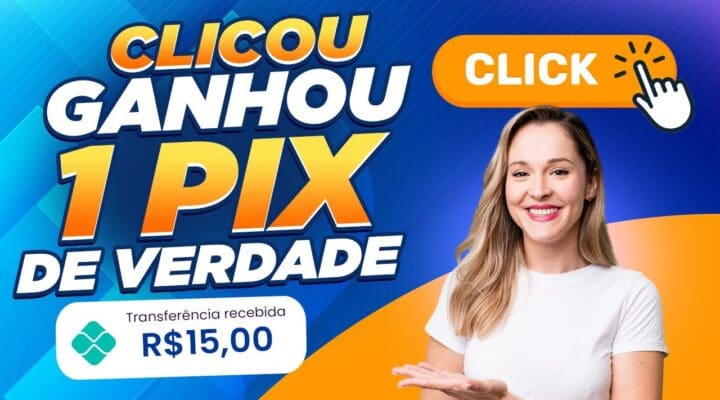 Ganhe 1 PIX a cada clique no celular APP PAGA DE VERDADE Como ganhar dinheiro na internet