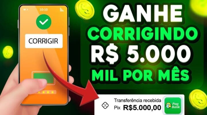 Site Pagando Ganhe R$ 5.000 mil por mês para corrigir palavras (Ganhar dinheiro na internet)