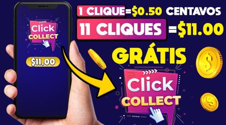 🤑SAQUE NA HORA 1 Clique = $ 0.50 centavos | 11 cliques = $ 11.00 (Grátis) Dinheiro na internet