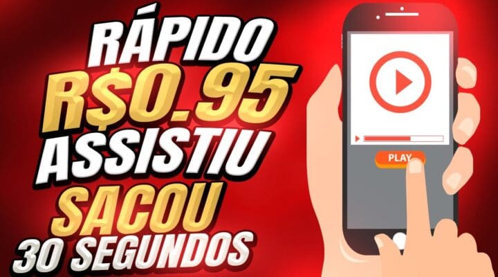 RÁPIDO R$0.95 a CADA ANÚNCIO de 30 Segundos Ganhe dinheiro assistindo VÍDEOS 💲😱 ASSISTIU SACOU