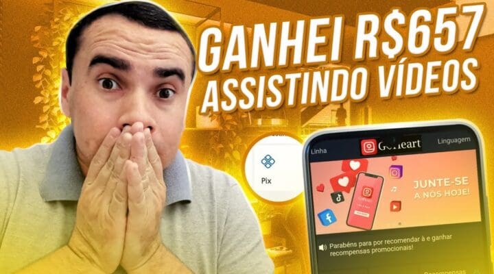 Ganhei R$657 ASSISTINDO A VÍDEOS Recebi no PIX (App Goheart Máquina de Dinheiro)