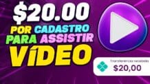 NOVO APP PAGA $20.00 POR CADASTRO PARA ASSISTIR VÍDEO | GANHE DINHEIRO NO CELULAR ONLINE