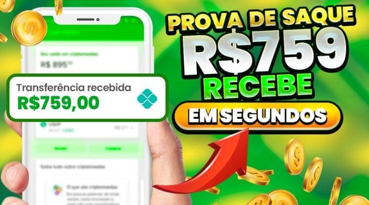 Prova de Saque R$759 😱 APP NOVO PAGA até R$100 por CADASTRO SEM LIMITE de SAQUE RECEBE NA HORA