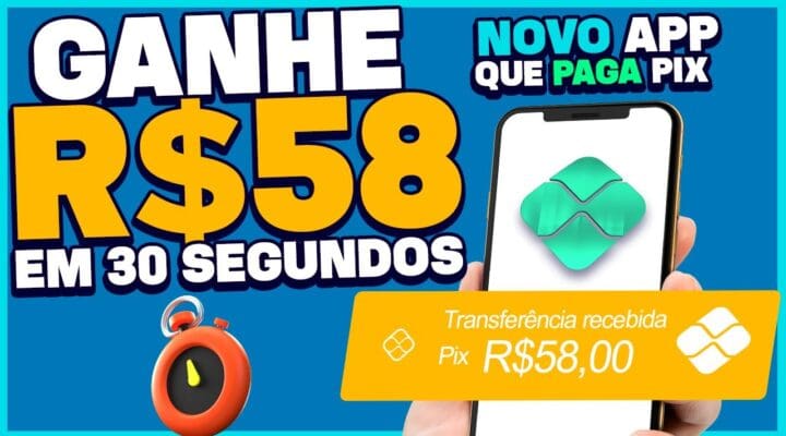 GANHE R$58 EM 30 SEGUNDOS COM CELULAR! NOVO APP PAGA PIX DE VERDADE 💰💸 | Vinicius Vieira