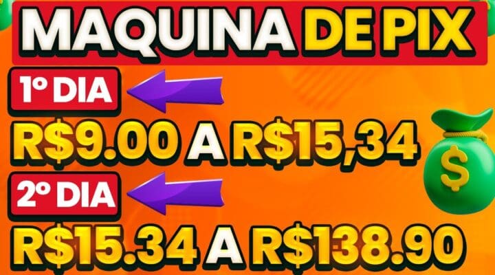 Máquina de Pix: GANHO de R$15.34 a R$138.90 por DIA de Forma Automática e Saque Diariamente no PIX