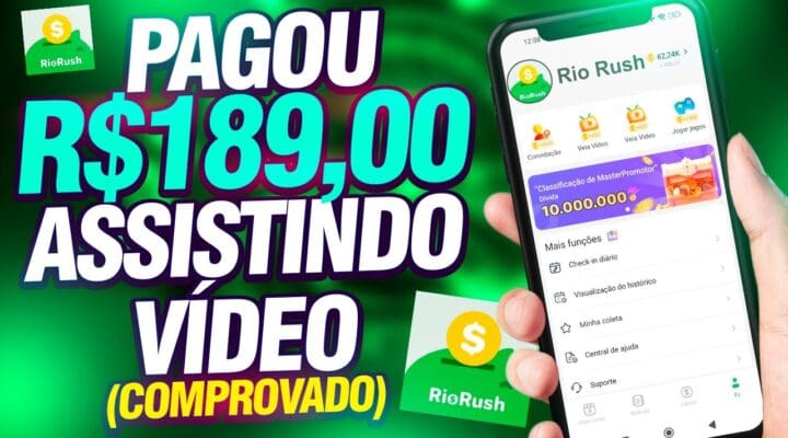 APP RIO RUSH PROVA R$189 Paga Mesmo por Vídeo Assistido? Saque Mínimo $0.50 Máximo R$300!