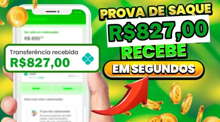 Prova de Saque R$827😱 APP NOVO PAGA até R$100 por CADASTRO SEM LIMITE de SAQUE RECEBE NA HORA