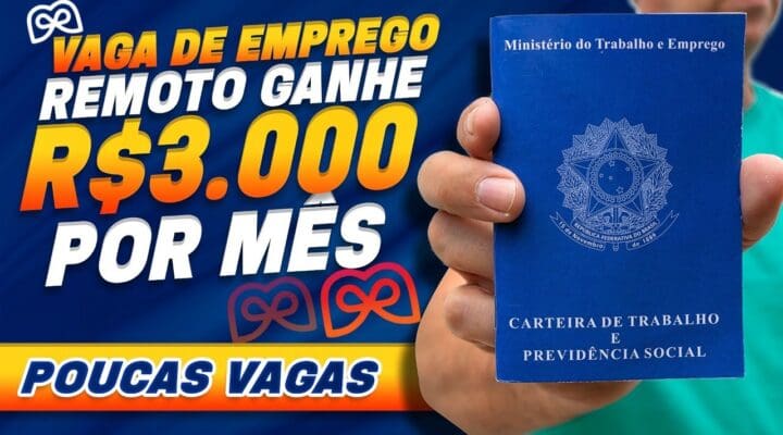 Vaga de EMPREGO REMOTO Ganhe R$3.000 por Mês Nessa Empresa (Mimos) Ganhe Dinheiro na Internet