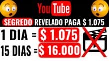 Essa SACADA no YouTube Paga $ 1.075 dia [GRÁTIS SEM ser YouTube PROVADO] Ganhe Dinheiro na Internet
