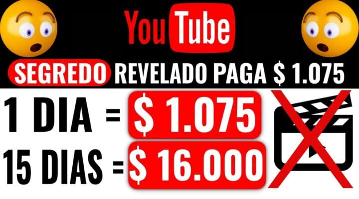 Essa SACADA no YouTube Paga $ 1.075 dia [GRÁTIS SEM ser YouTube PROVADO] Ganhe Dinheiro na Internet