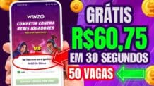 App Winzo Games BAIXOU GANHOU R$60,75 de GRAÇA SAQUE MÍNIMO R$1.00 Jogos que pagam via pix