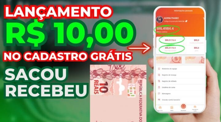 AGORA Revelado Os 50 PRIMEIROS Ganha R$10 cada de graça: Top APP Paga via PIX! Ganhe dinheiro online